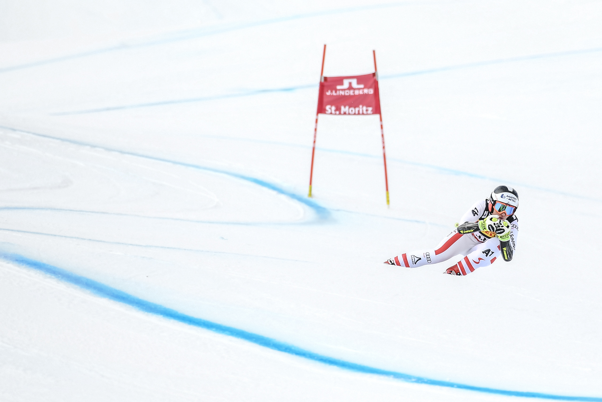ST MORITZ - February 7, 2017: Stephanie VENIER (AUT) competing in the women's Super G event at the FIS Alpine World Ski Championships at St Moritz, Switzerland. 20170207_SLB_3595